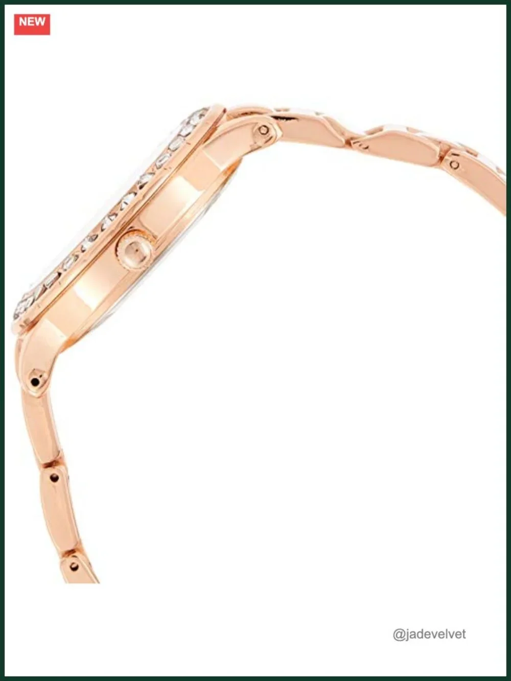 Women's Rose Gold-Tone Watch Crystal Bezel Quartz